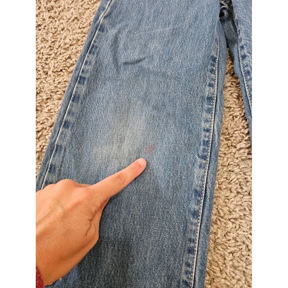 Old Navy Kids Wide Leg Floral Embroidered Jeans Light Wash Blue 5T